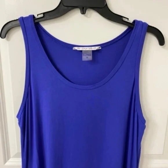 Peter Nygard Women's Two-Tone High Low Sleeveless Dress. Blue/Black. Size 8. - Picture 2 of 12
